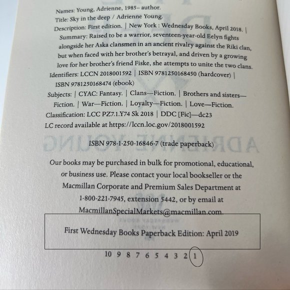 1st Edition - Sky in the Deep by Adrienne - New - Picture 2 of 7